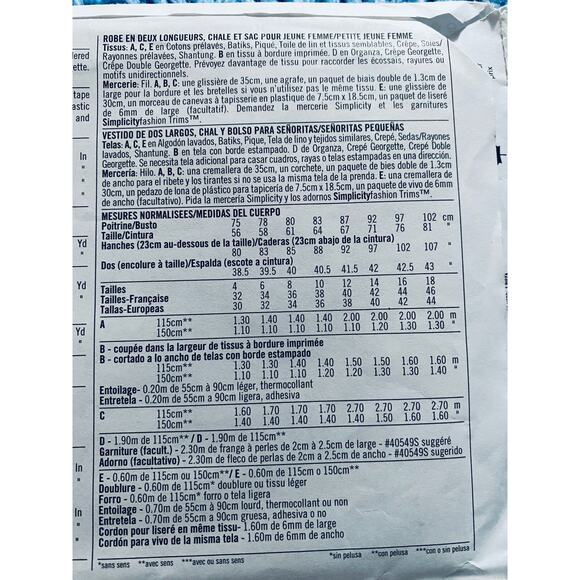 Simplicity 9617 slip dress midi maxi pattern - Picture 5 of 5